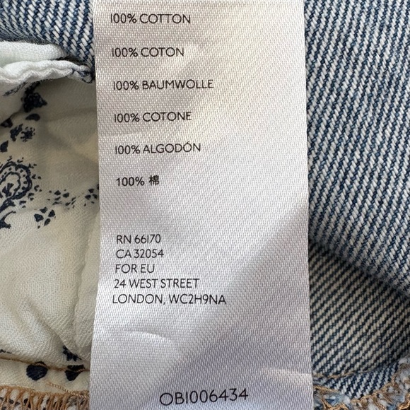 WE THE FREE Bailey Denim Mini Skirt Frayed Hem Size 30 - Picture 5 of 8